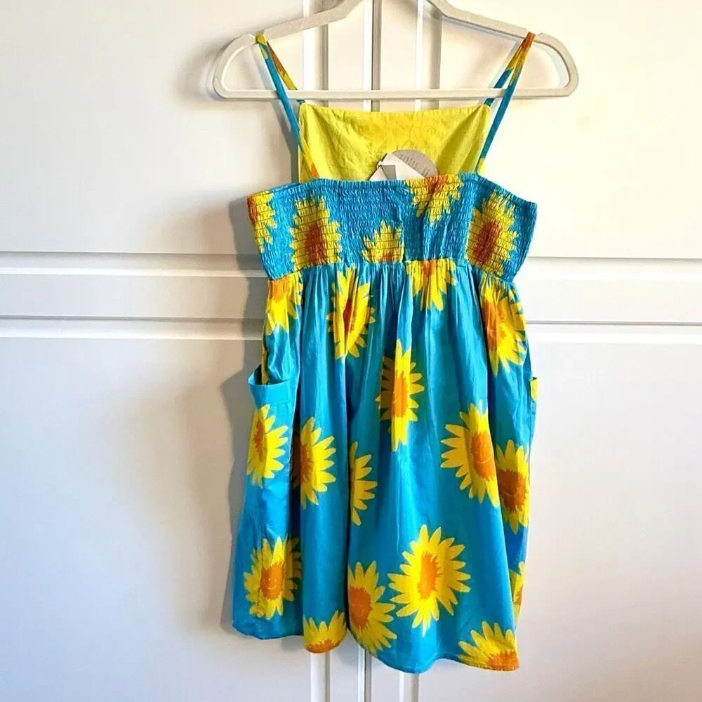 NWT Stella McCartney Kids Sunflowers Cotton Dress. Size 12